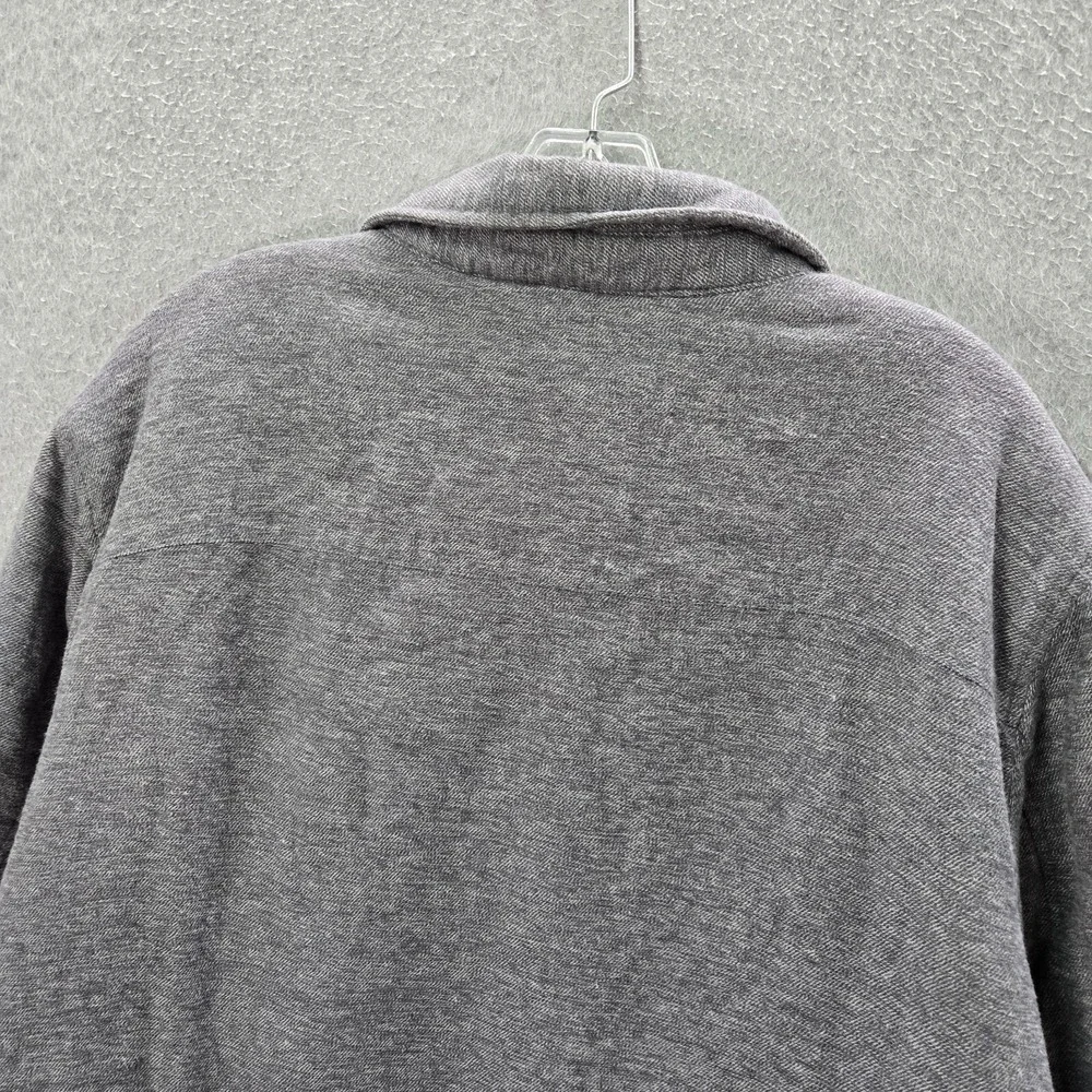 Levi Men Jacket XL Gray Heather Sherpa Lined Shirt Shacket Pockets Collar‎